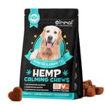 Calming Dog Treats for Anxiety - Calming Hemp Treats for Dog - Dog Anxiety Relief with Hemp Oil, Natural Stress Relief During Firework, Storm, Separation - Chicken Flavor Chewing Treats - 60 Count