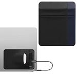 kwmobile 2x Elastane Sleeve Compatible with SanDisk Portable SSD, Samsung T7, Crucial X8, HDD Case - Stretchy Holder for External SSD - Black/Dark Blue