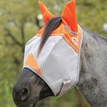 Cashel Crusader Standard Fly Mask with Orange Ears, Animal Rescue Benefit - Size: Arab/Cob/Small Quarter Horse