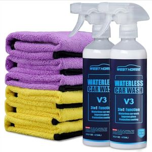 WEST HORSE 2-Pack Waterless Car Wash Spray Kit - No Rinse Wash & Wax for Cars, Trucks, RVs - Ultra-Concentrated Formula with 6 Towels