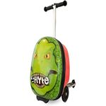 Flyte Scooter Suitcase Folding Kids Luggage - Darwin The Dino, Hardshell, Ride On with Wheels, 2-in-1, 18 Inch, 25 Litre Capacity