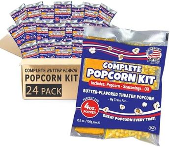 Premium America Popcorn Kit, 24 Packs for a 4 oz Popper, Movie Theater Popcorn Kernels, Oil & Seasoning Pack, Bulk All in One, Popcorn Gifts