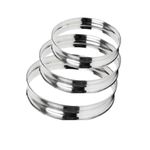 THE COOK HOUSE - Stainless Steel Round Table Ring, Hot Pot Stand, Hot Pan/Heat Resistance Utensil Vessel Holder for Dining/Matka Table, Cooker Steamer Stand, Kitchen Rack - Set of 3