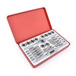 Gunpla UNF and UNC Taps and Dies Set 24 Pieces SAE 1/8-1/2 Inch Tungsten Alloy Steel Tapping and Threading Tool Kit, Heavy Duty Internal and External Cutting Male Female Threads with Die Holder