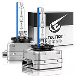 Tectico 8000k D1s Xenon Hid Headlights Bulbs, 35w Ice Blue Cool White Metal Stents Base For 12 Car Pack Of 2