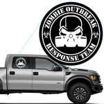 Yoonek Graphics Zombie Outbreak Response Team Featuring a Gas Mask Decal Sticker for Car Window, Laptop and More. #819 (12" x 12", White)