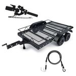 AMK Metal 1/10 Scale RC Trailer for Hauling Behind Cars with Truck Hitch and Receiver Towing Strap Builer Kit for Axial SCX10 90046 TRX4 TRX6 Gen7 Gen8 Gift