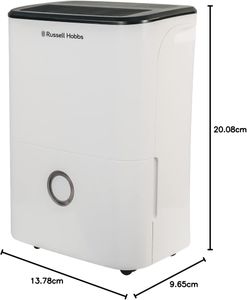Russell Hobbs 20L Dehumidifier – White, Portable Moisture Removal
