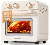 HAUSWIRT Air Fryer Toaster Oven Combo K3, Retro Convection Oven Countertop,19QT 4-slices or 10" Pizza, Bake Toast Broil Air Fry, 1250W Rapid Heating, 140°F - 450°F, Non-Stick, White