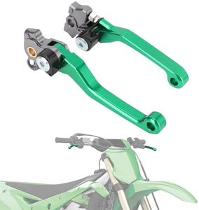 IUVWISN Motorcycle Brake Clutch Lever Pivot Levers Set Adjustable CNC for KX 250 450 KX250 21-23 KX450 19-23 KX250X KX450X 21-23 Dirt Bike Green