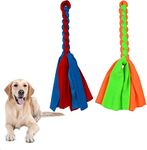 ASOCEA Dog Fleece Rope Toy for Dog Chase and Tug Pet Interactive Cotton Chew Toy Dog Tether Lure Toy Dog Flirt Pole Replacement Toys to Outdoor Exercise & Training for Small Medium Dog Puppies 2 Pack