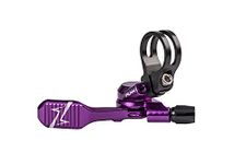 Funn UpDown Mountain Bike Dropper Seatpost 4 Way Mount CNC Remote Lever kit fits Both External and Internal Routing droppers, Smooth Action Easy-to-Use (Purple)