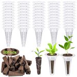 Zariocy 50 Pieces Seed Pod Kits for Hydroponi, Seed Pods Kit for Hydroponic Growing System - Plant Growing Containers, Hydroponics Garden Accessories Basket Seed Pods Set for Indoor Growing System
