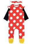 Disney Baby Girls Minnie Mouse Sleepsuit and Headband Set Red Age 0 to 3 Months