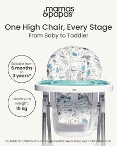 Mamas & Papas Snax Adjustable Highchair – Reclining, Foldable, Removable Tray