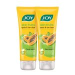 Joy Tan Removal Papaya Face Wash (2X100ml) Men & Women | Deep Cleanse & Gentle Exfoliation | Removes Dark Spots & Tan for Visibly Glowing Skin | Suitable for All Skin Types