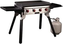 Camp Chef Portable Flat Top Grill 600 - Portable Outdoor Gas Grill with Griddle Grease Drain & Pre-Seasoned Surface - 604 Sq In Cooking Area - Black