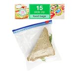 15 All Purpose Food Bags, 1L Resealable Sliding Zip Bags, BPA free, Tight Seal, Perfect for Keeping Produce Fresh, Freezing, Transporting and Organisation (1 Pack)