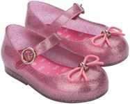 mini melissa Sweet Love BB (Toddler/Little Kid) - Sandals for Kids - Hook-and-Loop Closure - Cushioned Footbed Pink Glitter 10 Toddler M