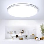 24W LED Flush Mount Ceiling Light Fixture, 6500K Daylight White, 2000LM, Flat Modern Round Lighting Fixture, 240W Equivalent White Ceiling Lamp for Kitchens, Stairwells, Bedrooms.etc. 10.6"