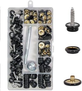 EZYoutdoor Canvas Snap Kit - Heavy Duty Marine-Grade Stainless Steel Snaps with Setting Tools for Boat Covers, Tents, Upholstery, Leather, and Fabric Projects (150 Pcs Canvas Snaps(Black))