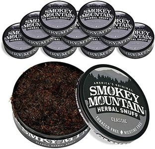 Smokey Mountain Herbal Long Cut – Classic – 10 Can Box - Tobacco Free and Nicotine Free Snuff
