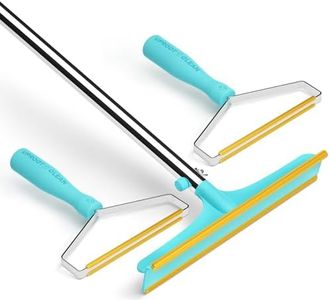 Uproot Cleaner Pro Pet Hair Remover x2 & Xtra Pet Hair Removal Broom Set: The Original Reusable Handheld Pro Meets Our Telescopic Fur Removal Carpet Rake - Easy Pair for Furniture, Rugs, & Carpets