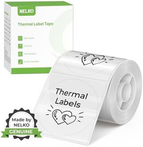 Étiquettes thermiques rondes pour étiqueteuse Nelko PM220, 50 mm, imperméable, ruban d'étiquettes multi-usages, 1 rouleau de 150 feuilles de papier thermique autocollant (transparent)