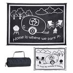 Ming's Mark RH8111 Reversible RV Home Mat - 8' x 11', Black/White