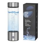 ORIA Hydrogen Water Bottle Generator, 460ml Hydrogen Rich Water Cup with SPE/PEM Technology, 1400-1600 ppb, 3-Min Electrolysis, USB-C Rechargeable Borosilicate Glass for Home Office Gym Travel