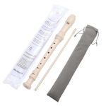 8Hole Descant Soprano Recorder,Soprano Recorder Descant Flute Recorder 8Hole Clarinet German Style Treble Flute,Plastic Soprano Recorder with Fingering Chart Instructions and Cleaning Rod Bag (Beige)