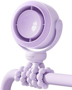 SWEETFULL Portable Stroller Fan, Pinch-Proof Baby Fan, 5-Speed Quiet Mini Clip on Fan, USB-C Rechargeable Battery, LED Display for Car Seat, Crib & Travel - Purple