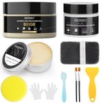 SEISSO Leather Recoloring Balm, Leather & Vinyl Repair Kit with Leather Care Oil & Leather Filler for Car Seats, Leather Shoes - Repairs Scratches and Easily Matches Any Color (Beige)