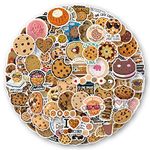 Cookies Stickers for Laptop(100 Pcs),Gift for Kids Teens Adults Girl,Cute Snack Cake Chocolate Chip Cookie Waterproof Stickers for Water Bottle,Vinyl Stickers for Scrapbook,Journal,Dairy,Skateboard