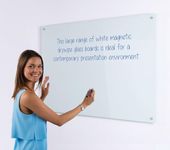 Wonderwall Glass Magnetic Whiteboard, 120 x 90 cm, Frameless, Wall Mounted, Large Dry-Wipe Surface with Steel Back - Ideal for Office, Brainstorming, School