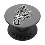 Rose and Revolver Traditional Blackwork PopSockets Swappable PopGrip