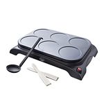 Quest 35319 Pancake Maker and Grill / 6 Non-Stick Moulds/Easy to Use/Accessories Included/Make Crepes, Burgers, Flatbreads, Omelettes and More