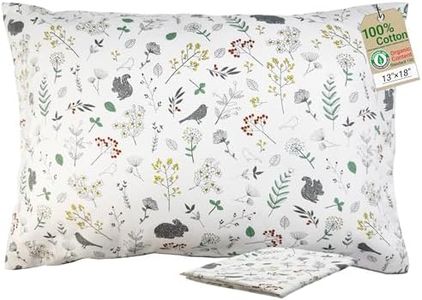 ZPECC Toddler Pillow with Pillowcase - 13x18 Organic Cotton Hypoallergenic Small Kids Travel Pillow for Sleeping Crib Daycare Nursery Stroller (Intended for Age 2 and up) Nature