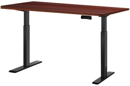 Artiss Electric Laptop Standing Desk Height Adjustable Sit Stand Desks 140cm X 70cm Desktop Table Office Study Computer Workstation (Walnut Top + Black Frame) Dual Motor Whole Piece Monitor Riser