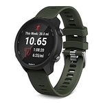 Fleshy Leaf Band Compatible Garmin Forerunner 245,20mm Soft Silicone Replacement Watch Strap,Compatible with Garmin Vivoactive 3/Venu Sq/Vivomove HR/Forerunner 245/245 Music/Forerunner 645/645 Music Vivoactive 3 Music (Olive Green)