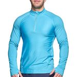 Killer Whale Running Long Sleeve Top Men's Half Zip (Turquoise, M)