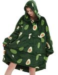 ABENCA Wearable Blanket Hoodie Adult Oversized Sweatshirt Light Flannel Sherpa, Warm and Cozy, One Size Fits All.Avocado