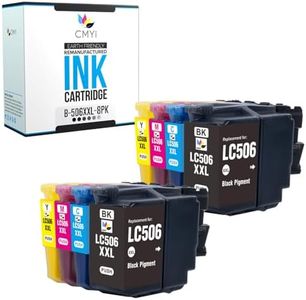 CMYi LC506XXL Combo Pack Replacement Ink Cartridge for Brother INKvestment MFC-J4355DW J4555DW Printer (2 Black, 2 Cyan, 2 Magenta, 2 Yellow)