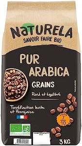 Naturela Maestro - Café en Grano - Variedad 100% Arábica - Fuente de Energía - Torrefacción Lenta - Ideal para Adentrarse en el Mundo del Café - Fabricado en Francia - 3 kg