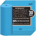 LOLA Swedish Dishcloths on a Roll 30 Pack, Absorbent Eco Friendly Cellulose Sponge Dish Cloths, Reusable Paper Towels, 11" x 10" Made in Germany