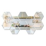 Kemmandi 10 Pieces Hexagonal Mirror Wall Mirror Glass Mirror Mirrors Decor for Home Bedroom Living Room