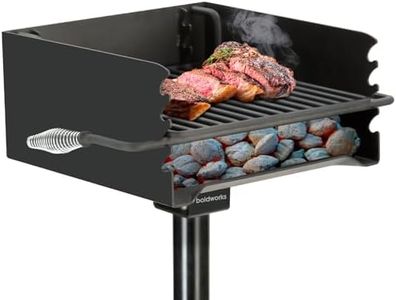 Park Grill Park Style Charcoal Grill In Ground Heavy Duty for Commercial and Outdoor Cooking Rustproof and 360 Degree Swivel 16x16 Inch