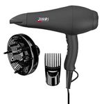 JINRI Hair Dryer Professional Infrared Salon Blow Dryer 1875W Negative Ionic Ceramic Hair Dryer 2 Speeds 3 Heat Settings Cold Shot Button CETL Certified (Black) (XL)