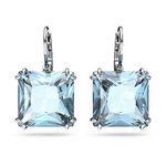 Swarovski Millenia Drop Earrings, Square Cut Blue Crystals in a Rhodium Plated Setting, from the Millenia Collection