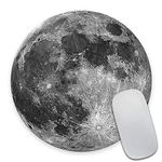 Wasach Moon Round Mouse Pad,Earth Grey moon Fashion Design Circular Mousepad With Rubber 20cm